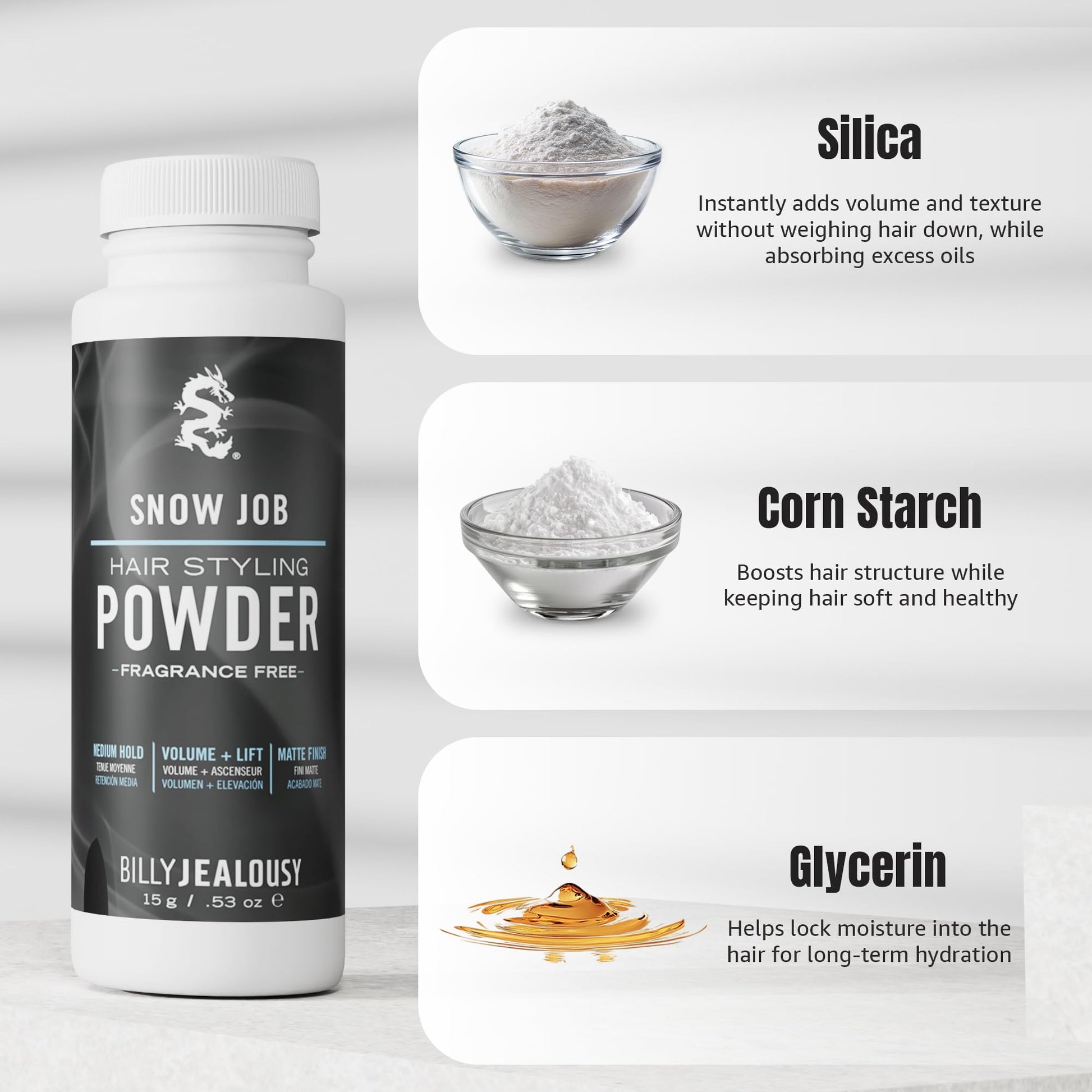 Model applying Billy Jealousy volume powder to hair