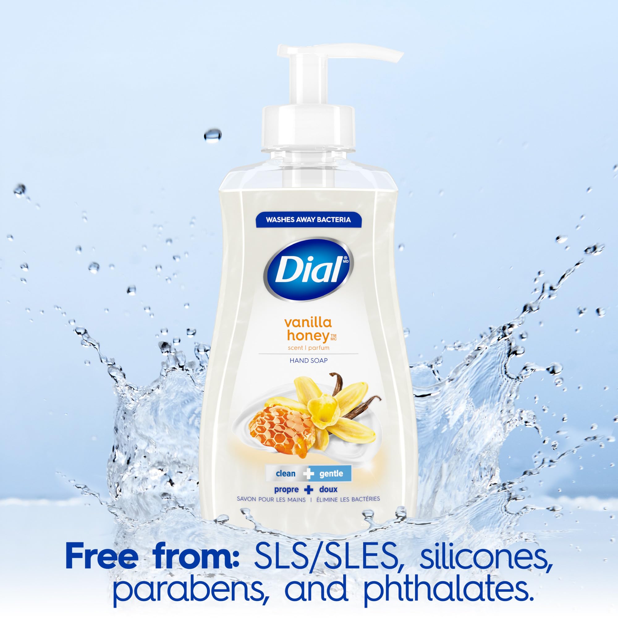 Dial hand soap 7.5 fluid ounce bottle branding