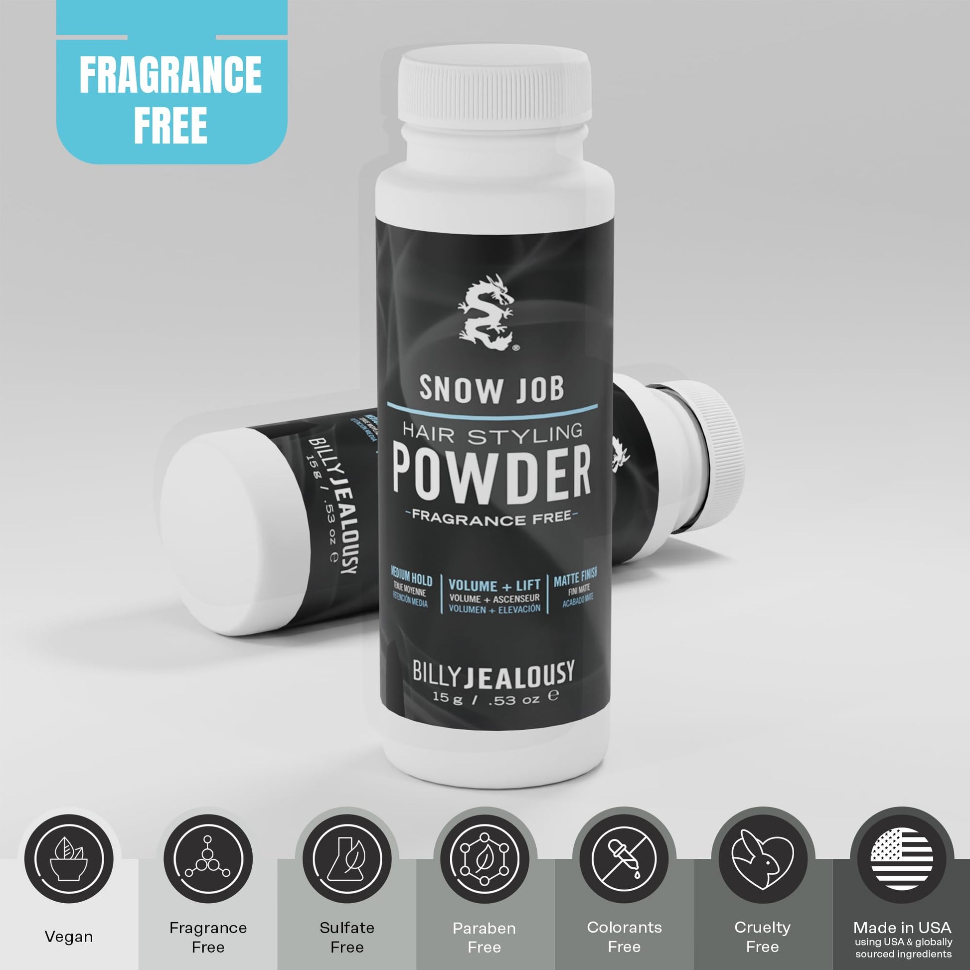 Ingredients label of Billy Jealousy hair styling powder