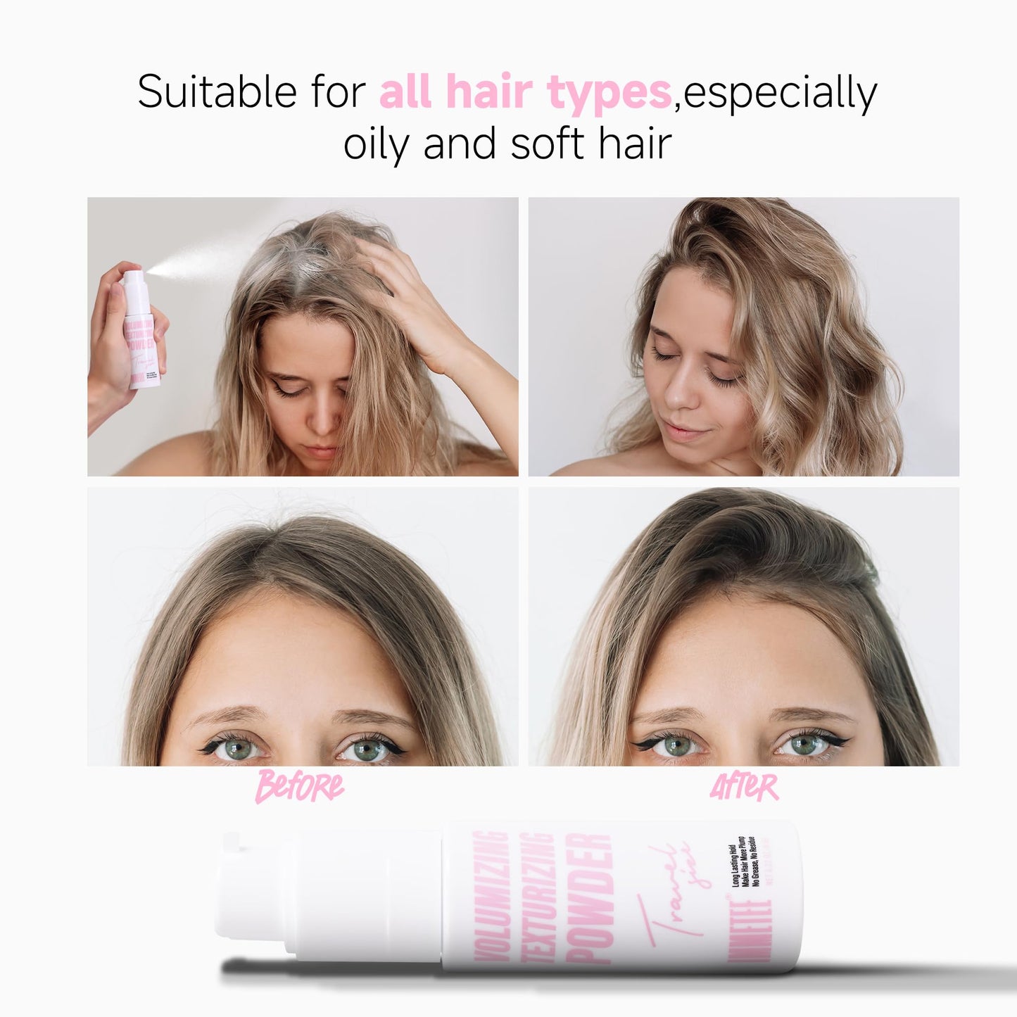 Application of Immetee root lifting powder on hair