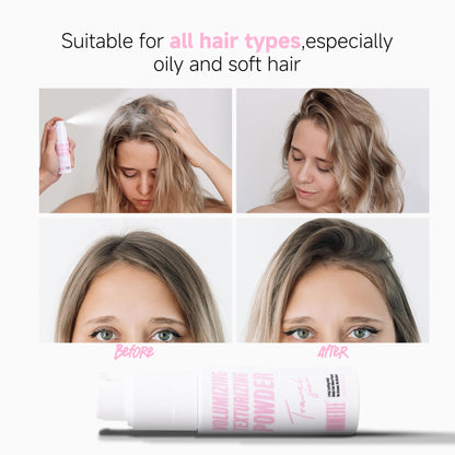 Application of Immetee root lifting powder on hair