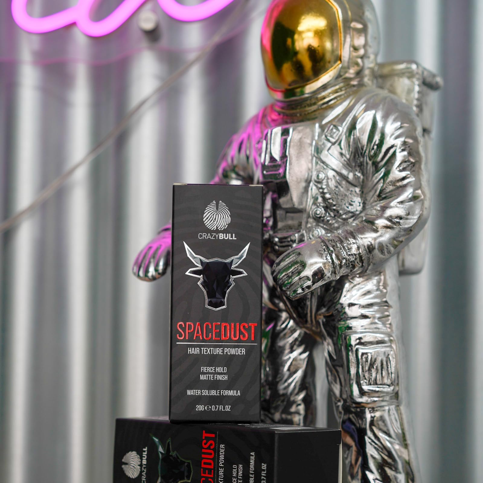 Crazy Bull vegan friendly hair styling powder label details