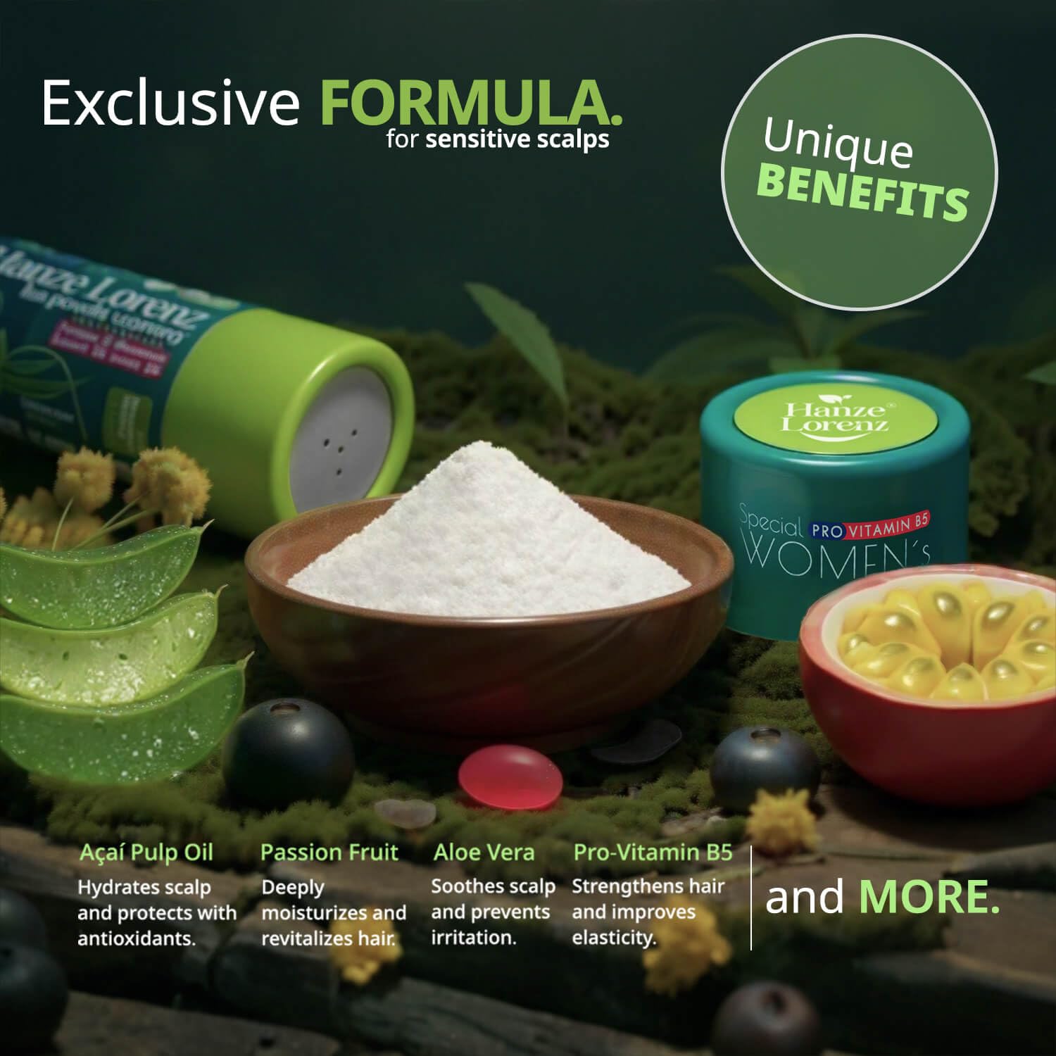 Hanze Lorenz hair volume powder with natural ingredients