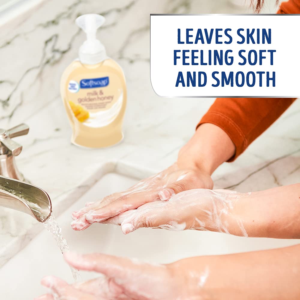 Softsoap milk protein and honey hand soap set for bathroom counter setup