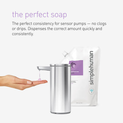Simplehuman sustainable resealable hand soap pouch back view details