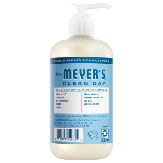 Plant-derived non-drying hand wash liquid packaging showcasing aloe vera and olive oil features