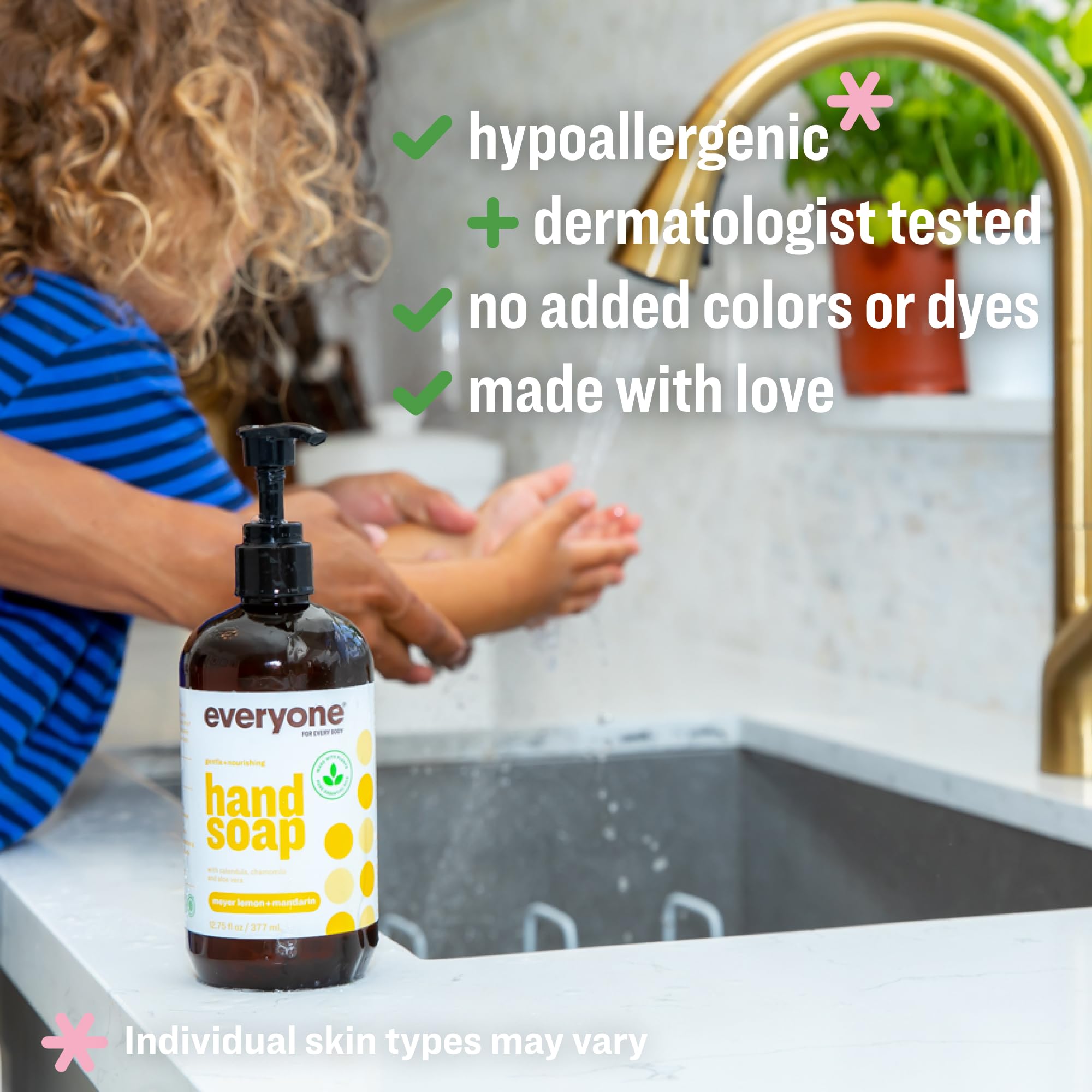 EWG verified logo and cruelty free certification details on the natural hand soap packaging