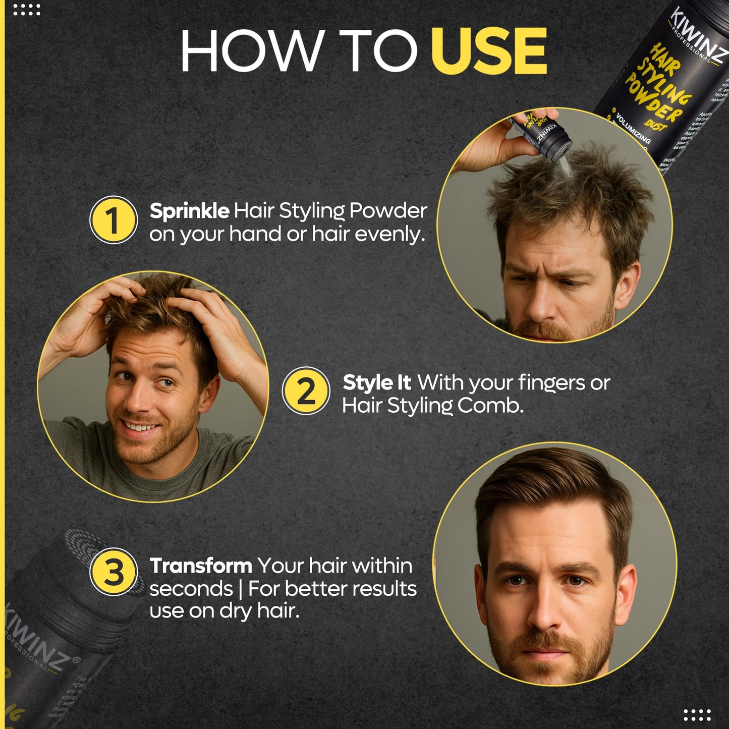 Kiwinz Professional styling powder for natural volume and texture