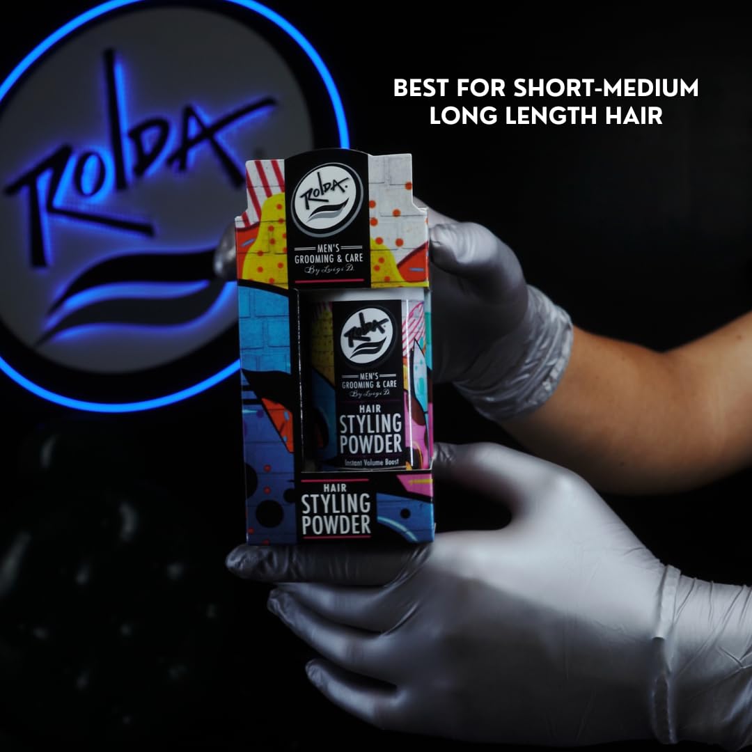 Matte finish hair styling result using Rolda powder