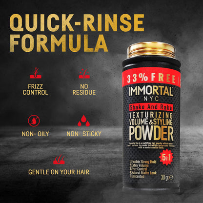 Side profile of Immortal NYC 5-in-1 volume powder for men