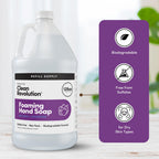 Clean Revolution hand soap refill container pouring rich foam lather