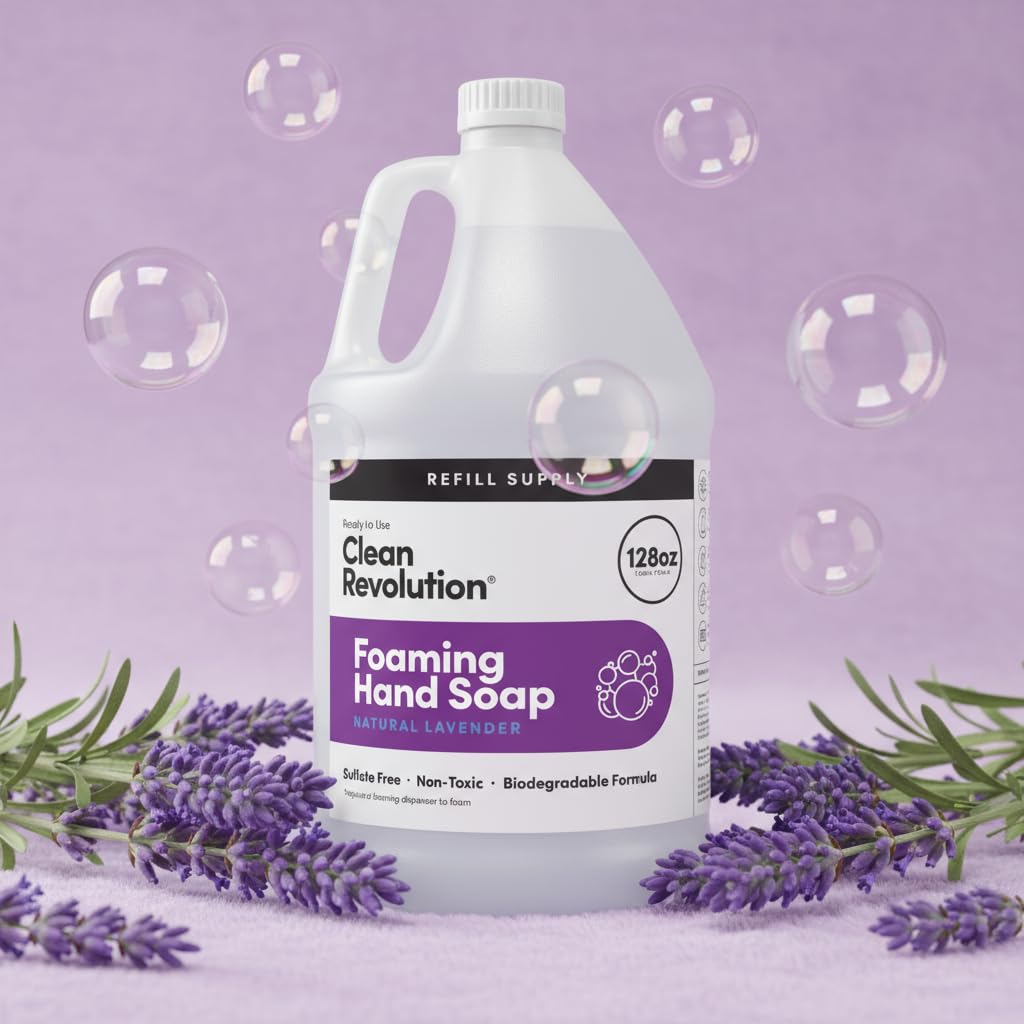 USA imported lavender fragrance liquid soap refill back label details