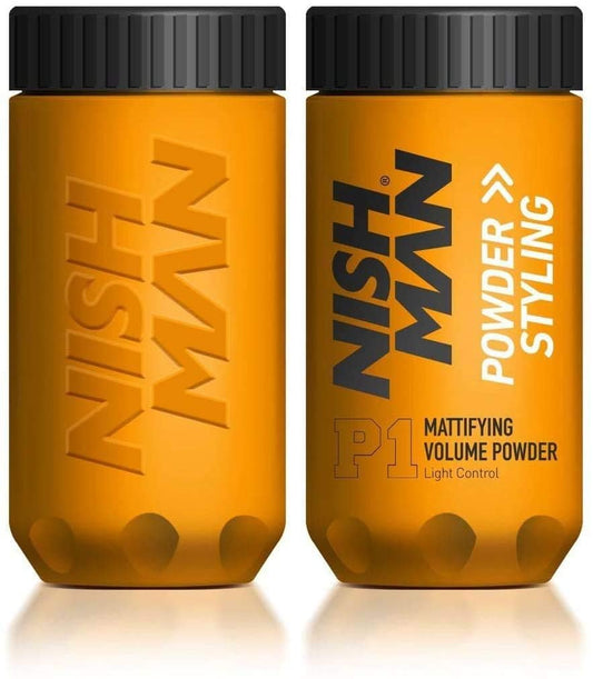 Two containers of Nishman P1 mattifying hair volume powder