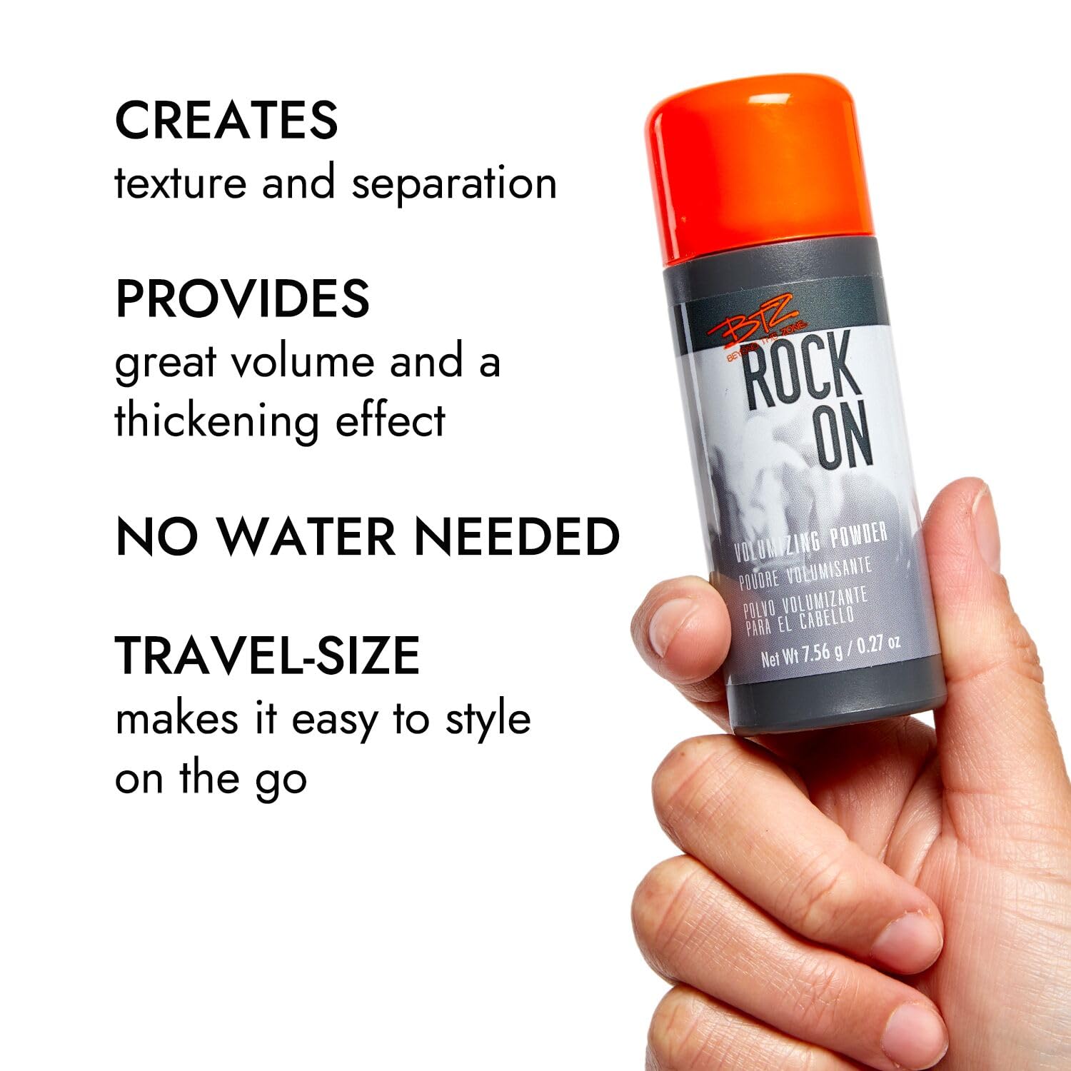 Close up of Beyond The Zone Rock On Volumizing Powder label