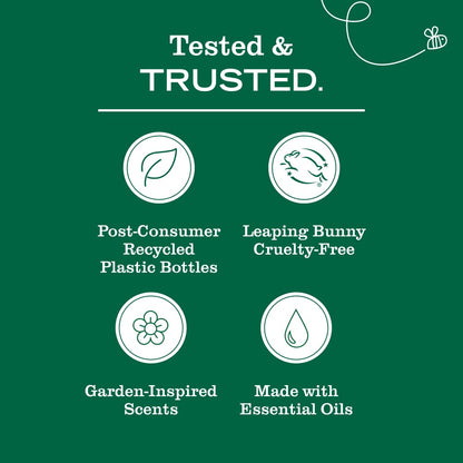 Mrs. Meyer's Clean Day garden inspired hand care product line featuring the lemon verbena scented premium bulk refill option.