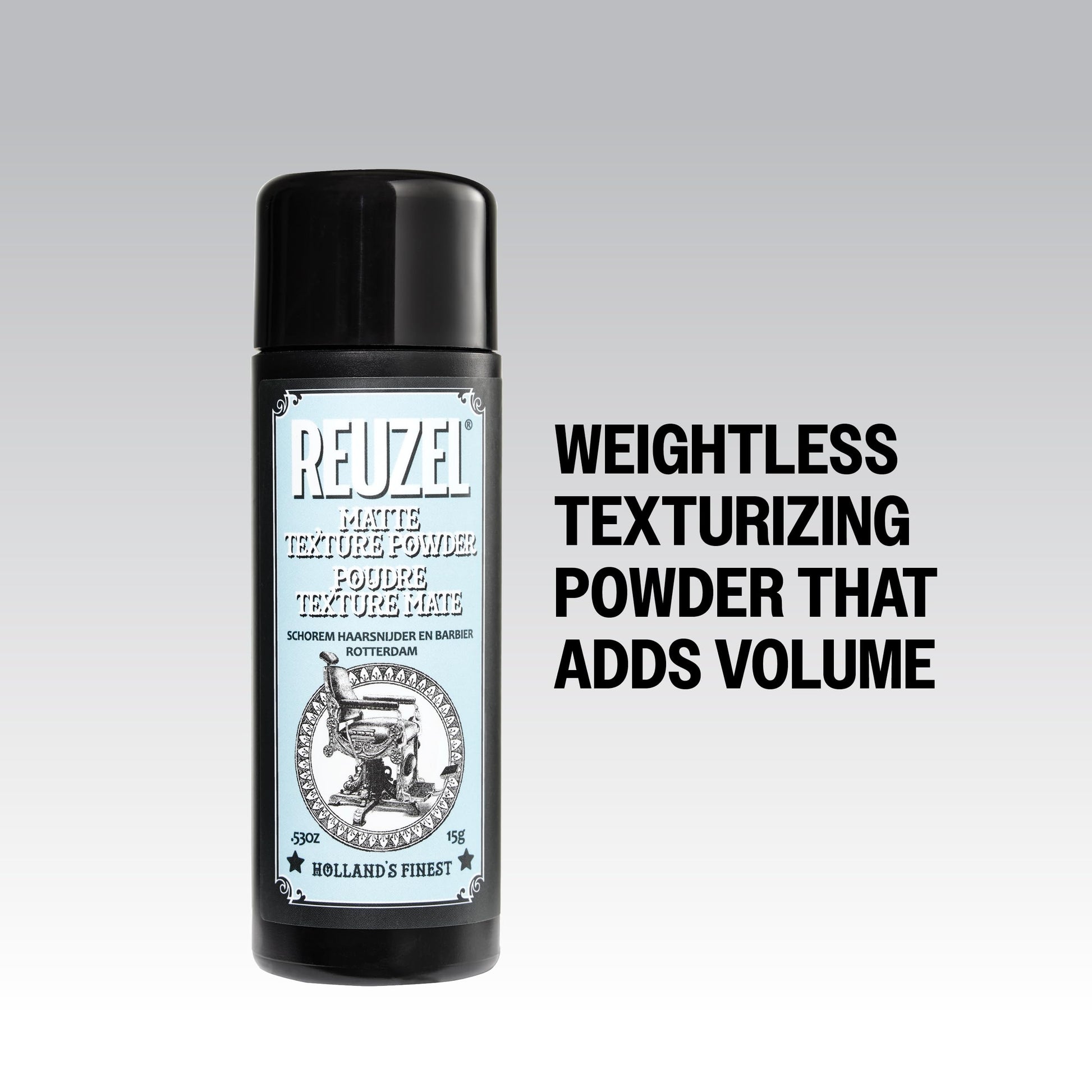 Reuzel brand matte styling powder side profile