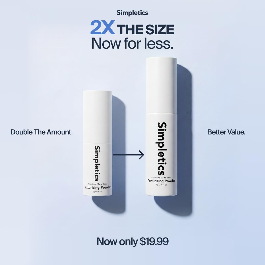 Simpletics hair powder showing matte finish texture