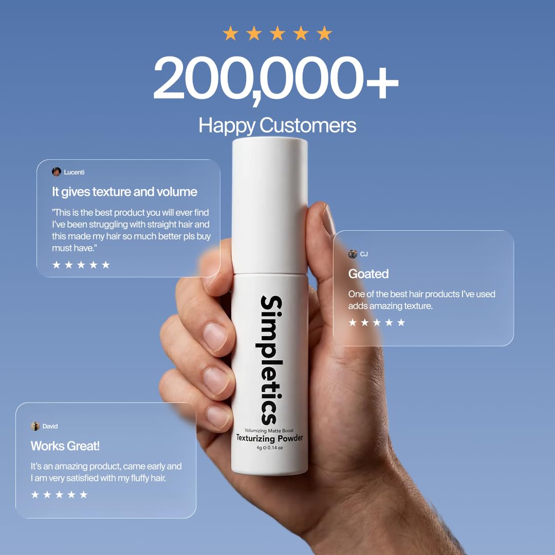Model applying Simpletics powder for hair volume