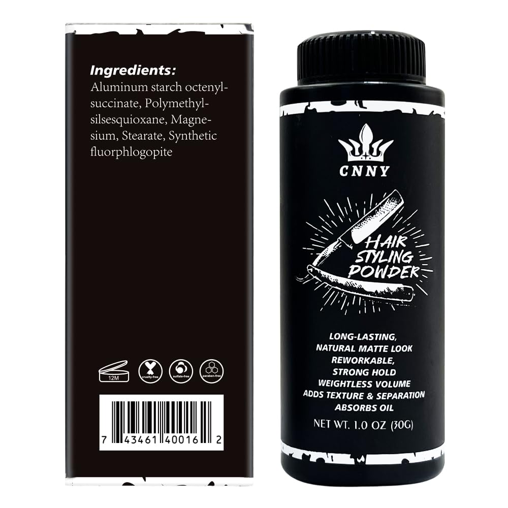 Crownnaturally matte finish hair powder label detail