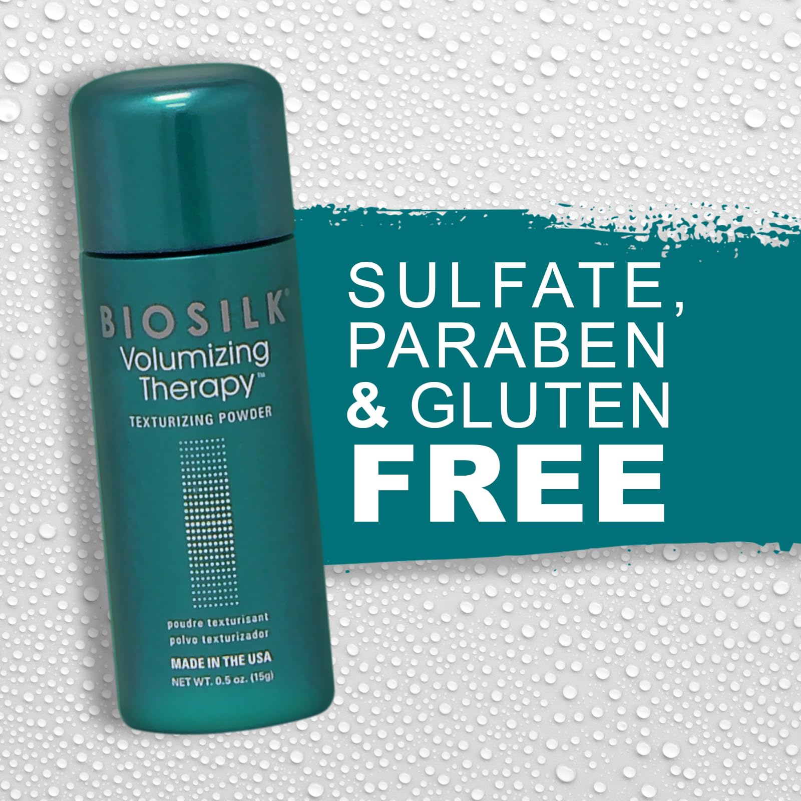 Application of BioSilk Volumizing Therapy powder on hair