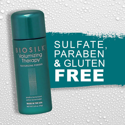 Application of BioSilk Volumizing Therapy powder on hair