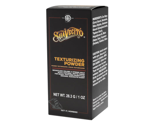 Suavecito hair powder bottle showing the sifter top