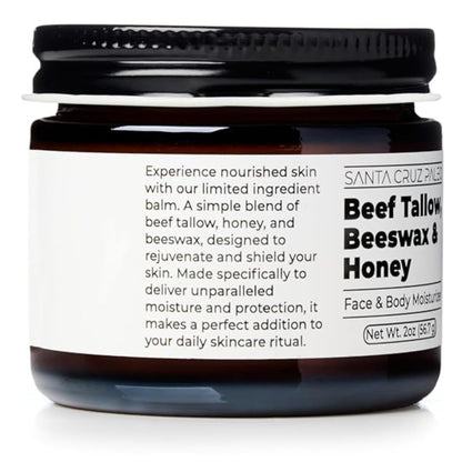 Santa Cruz Paleo 2 ounce beef tallow jar side profile