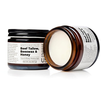 Natural skincare collection featuring Santa Cruz Paleo tallow balm