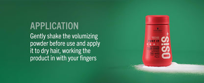 Model demonstrating volumizing effect with OSiS Dust It powder