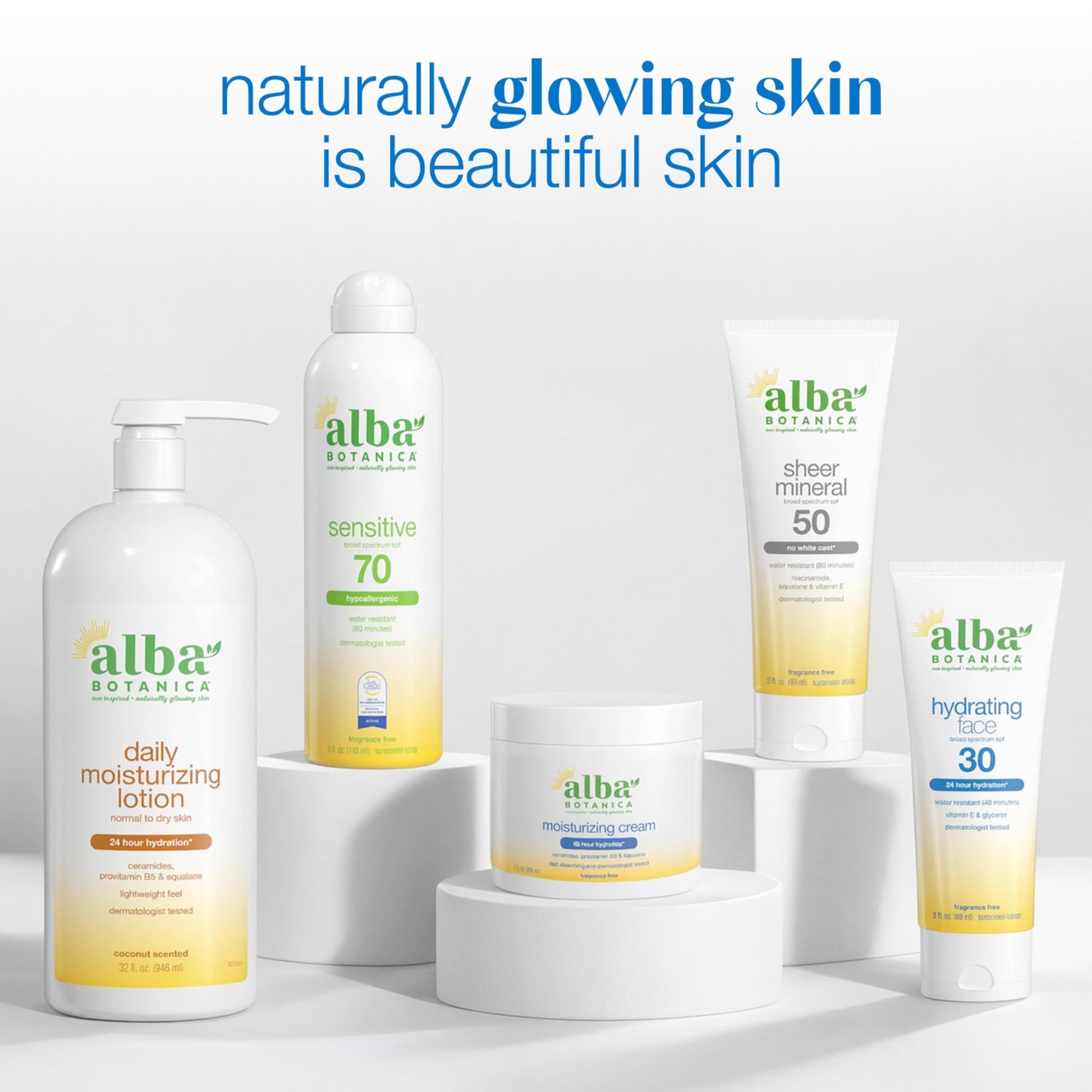Detailed product packaging of Alba Botanica unscented lotion