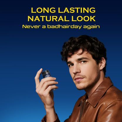 Man applying lightweight volumizing powder to roots
