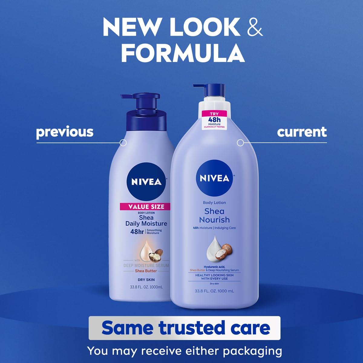Nivea Shea Nourish Body Lotion pump bottle detail