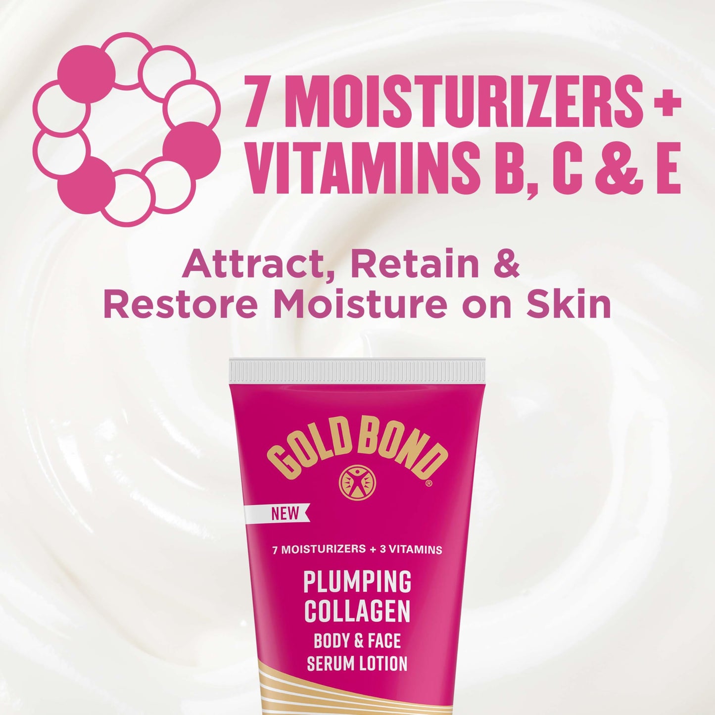 Gold Bond daily hydrating collagen cream for dry skin restoration and anti aging care.