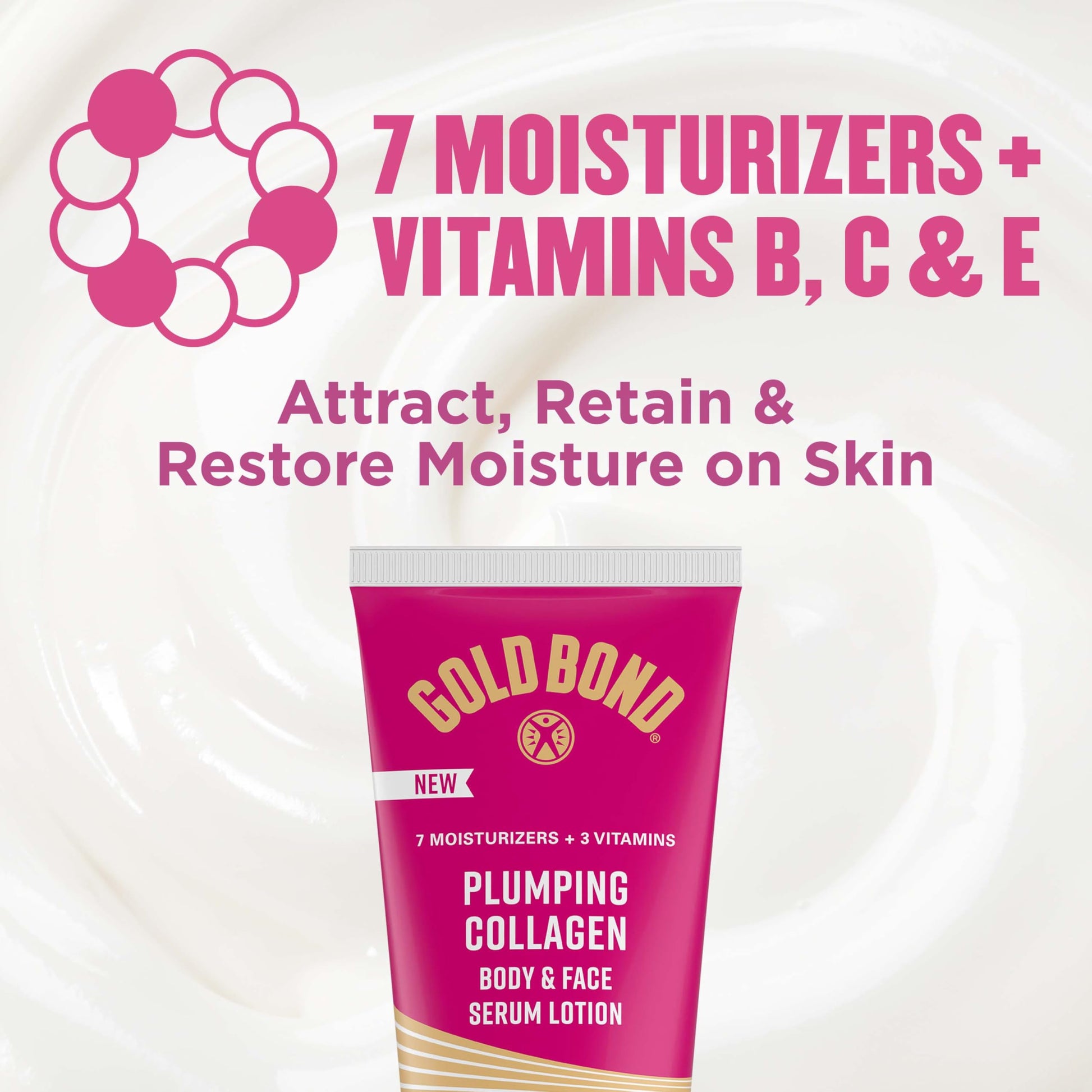 Gold Bond daily hydrating collagen cream for dry skin restoration and anti aging care.