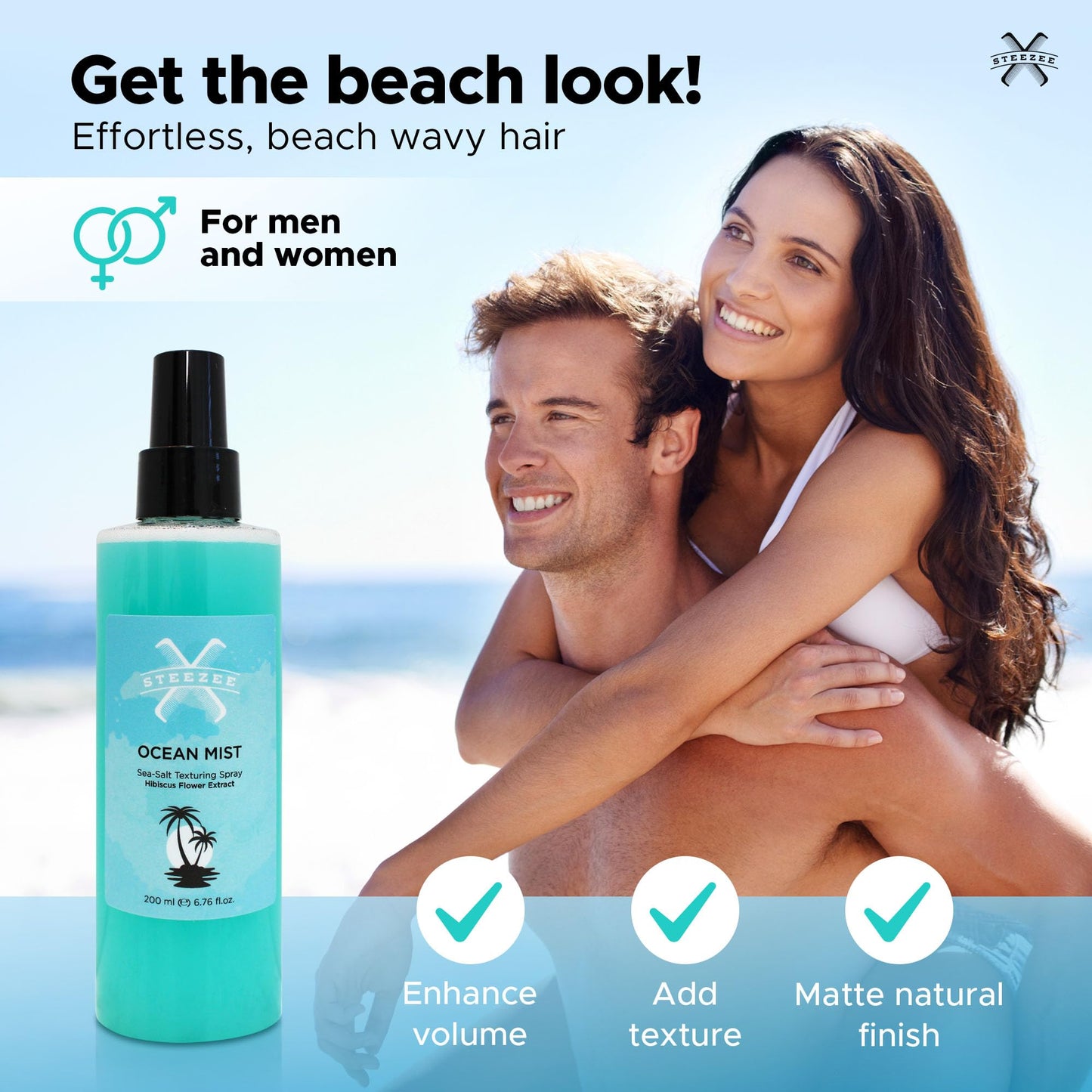 Steezee Ocean Mist sea salt spray packaging detail