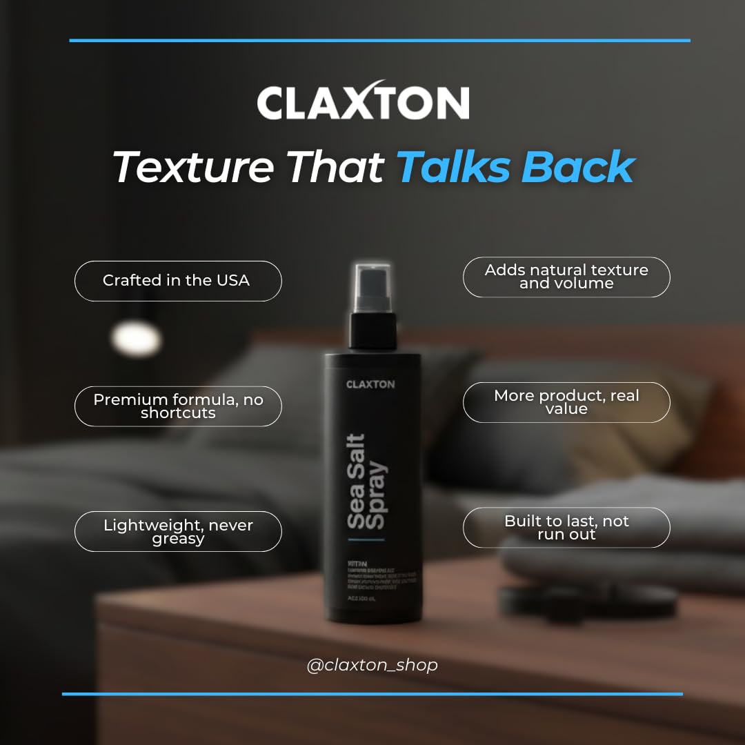Claxton premium styling spray displaying application instructions on packaging
