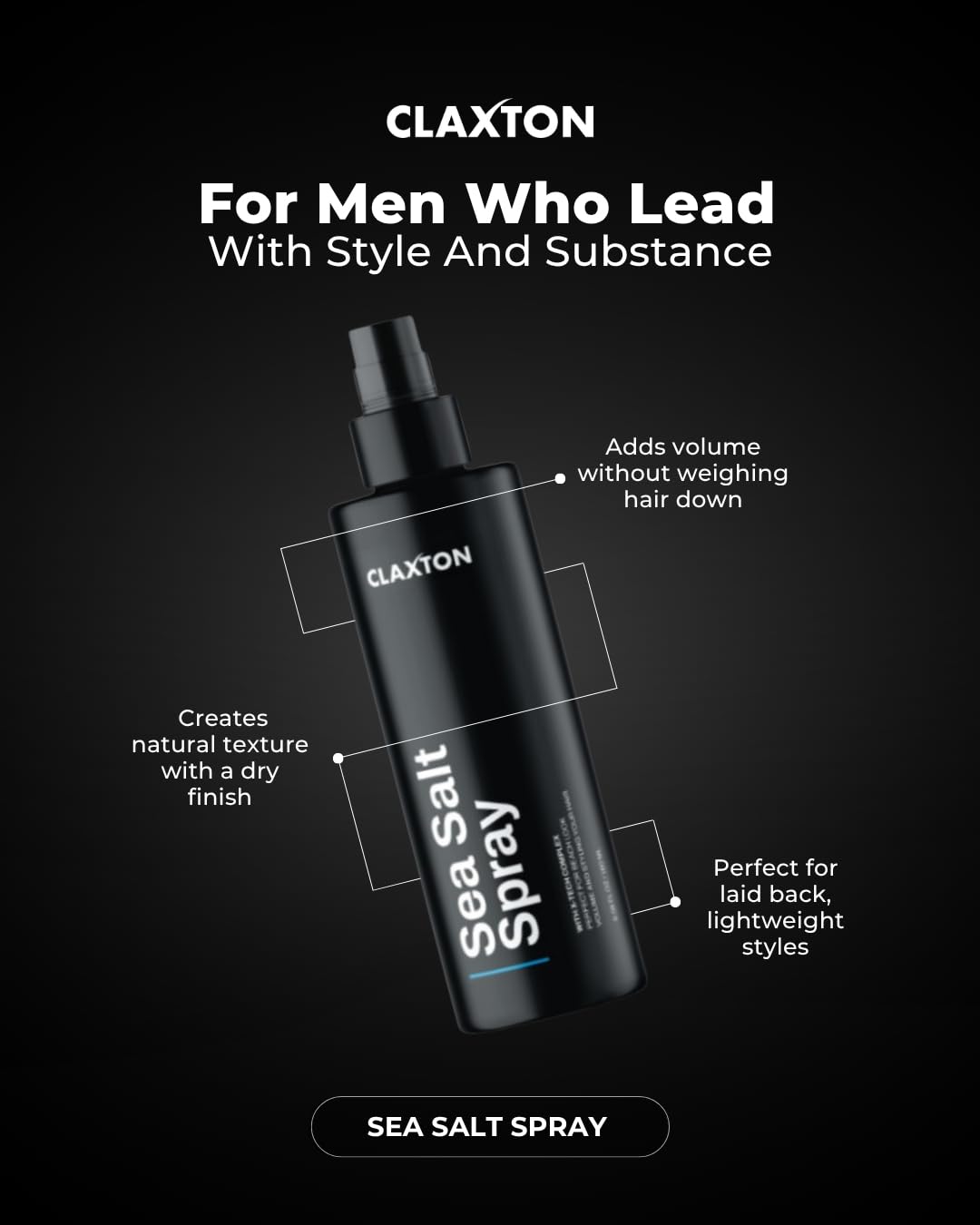 Sea salt styling spray for creating beachy waves and instant fullness