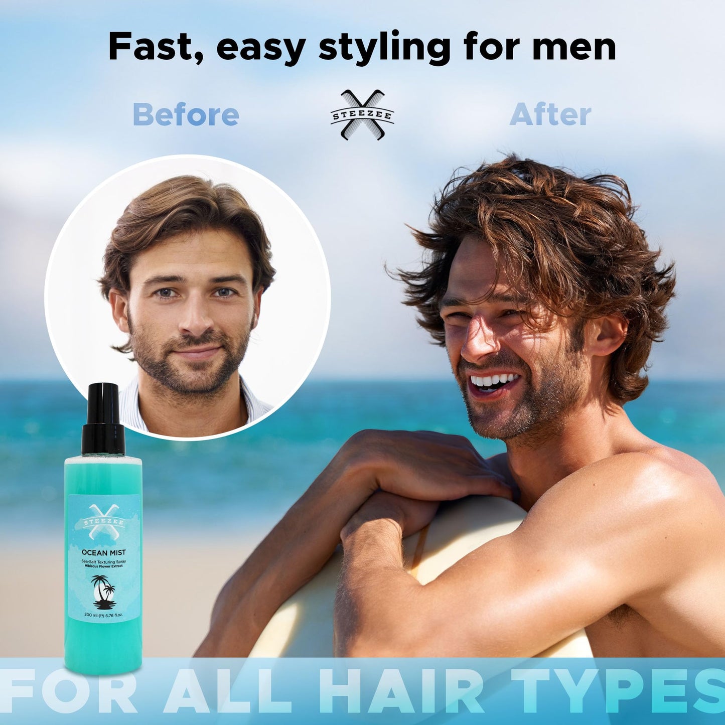 Side profile of Steezee Ocean Mist sea salt spray
