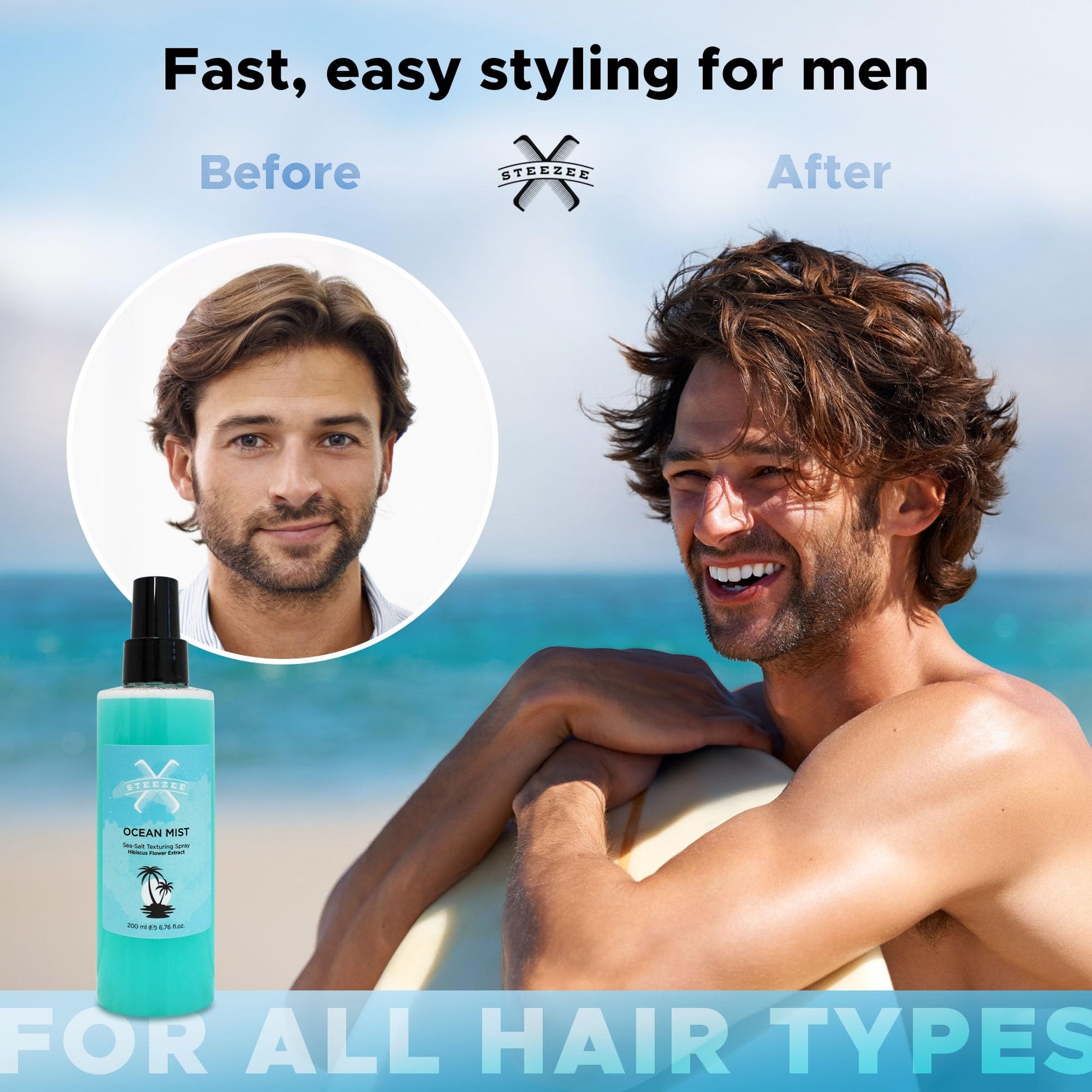 Side profile of Steezee Ocean Mist sea salt spray