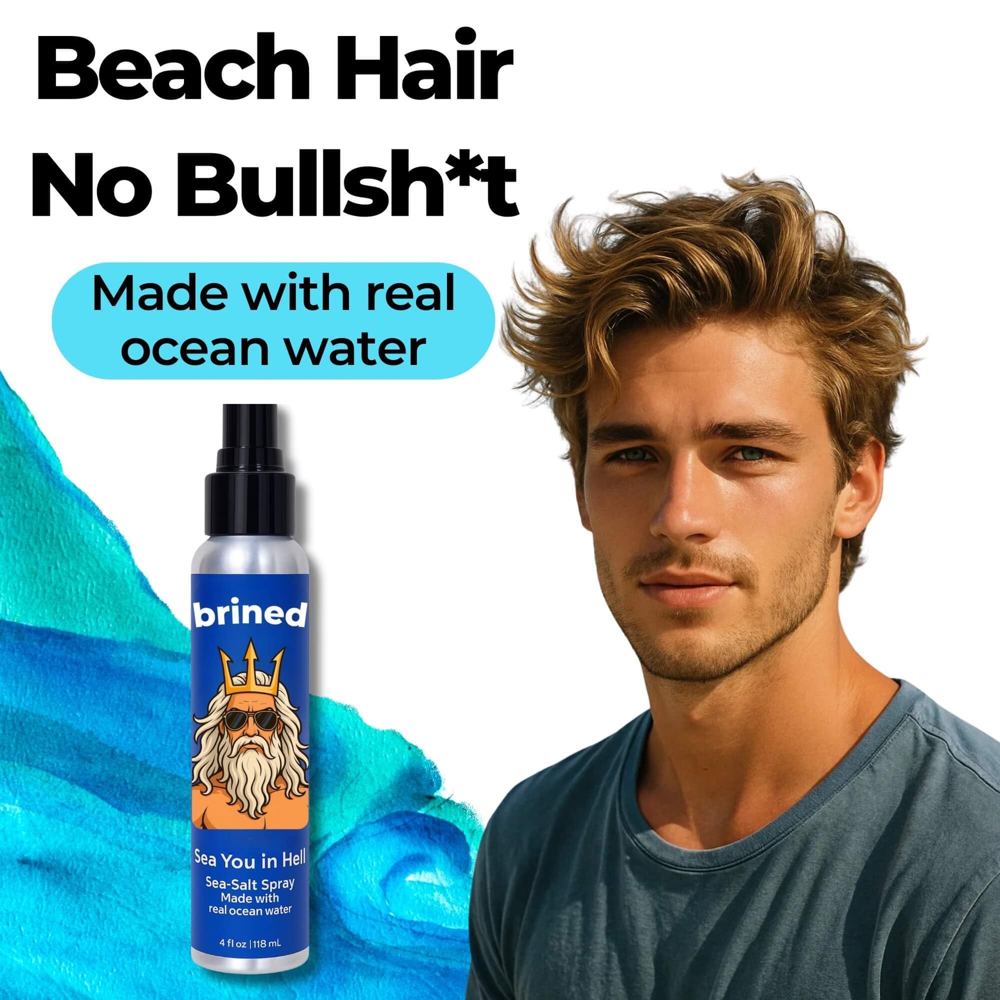 Brined texturizing spray bottle showing matte finish benefit for men and women