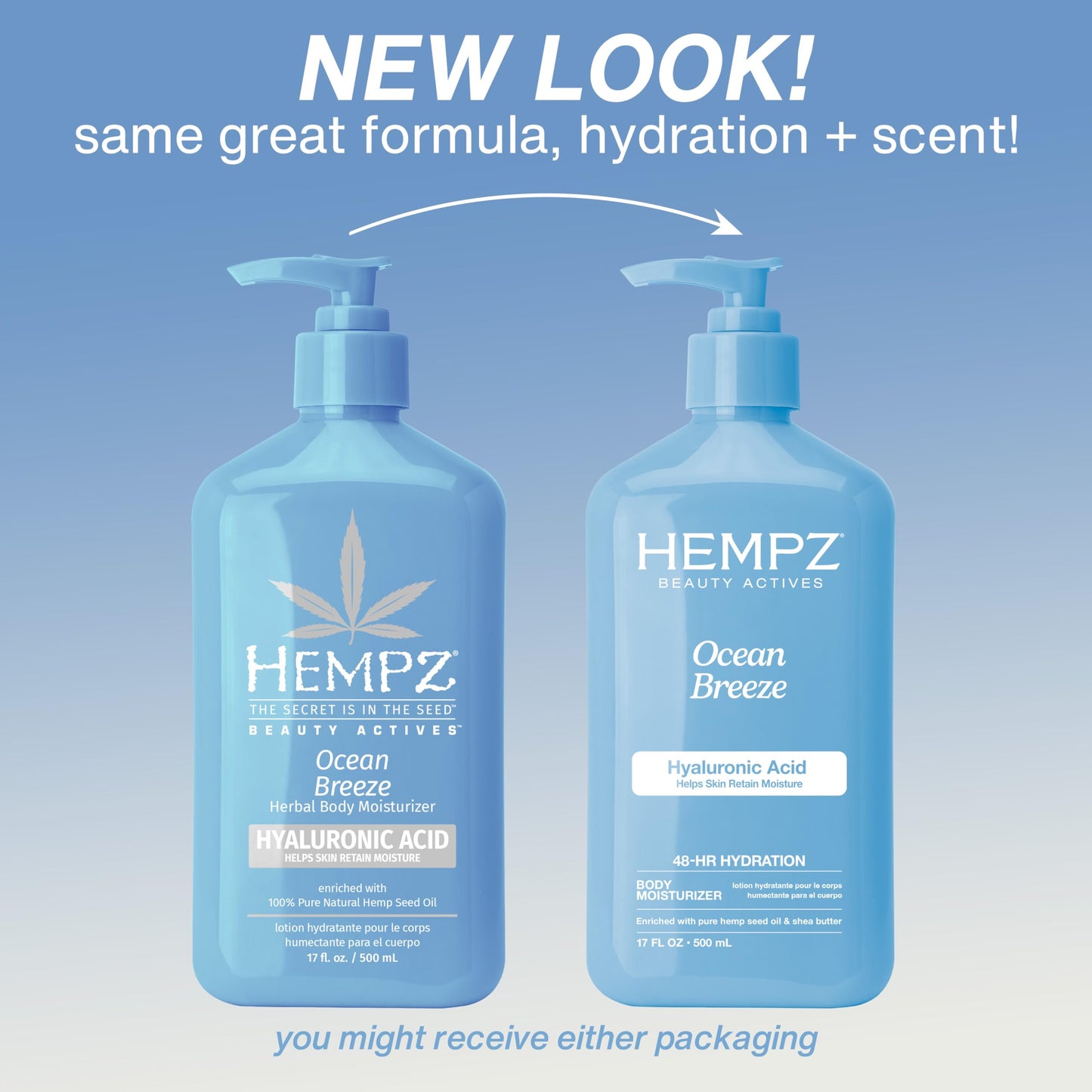 Hempz Ocean Breeze skincare product branding