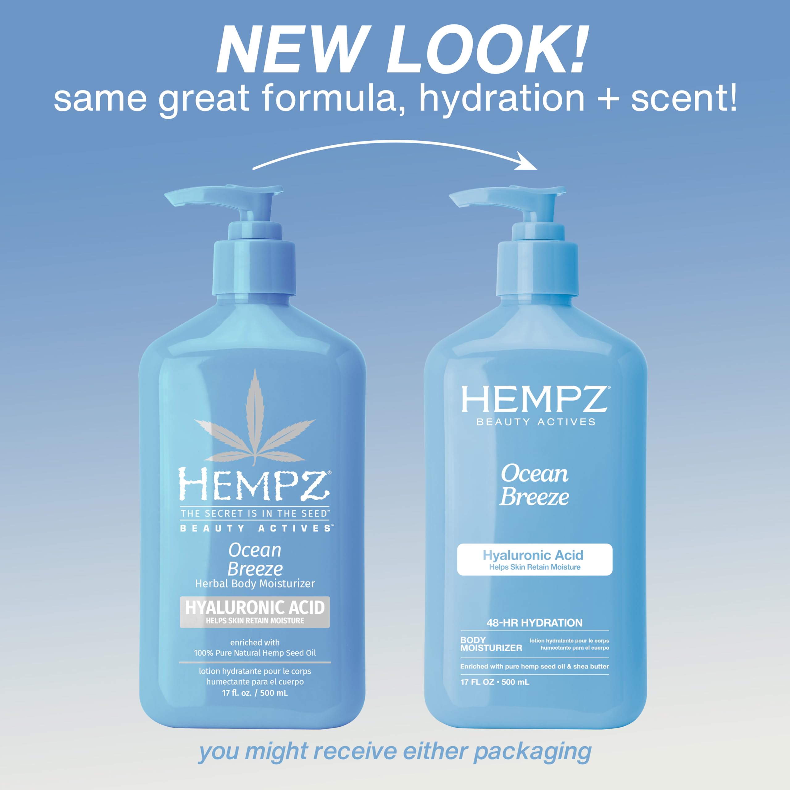Hempz Ocean Breeze skincare product branding