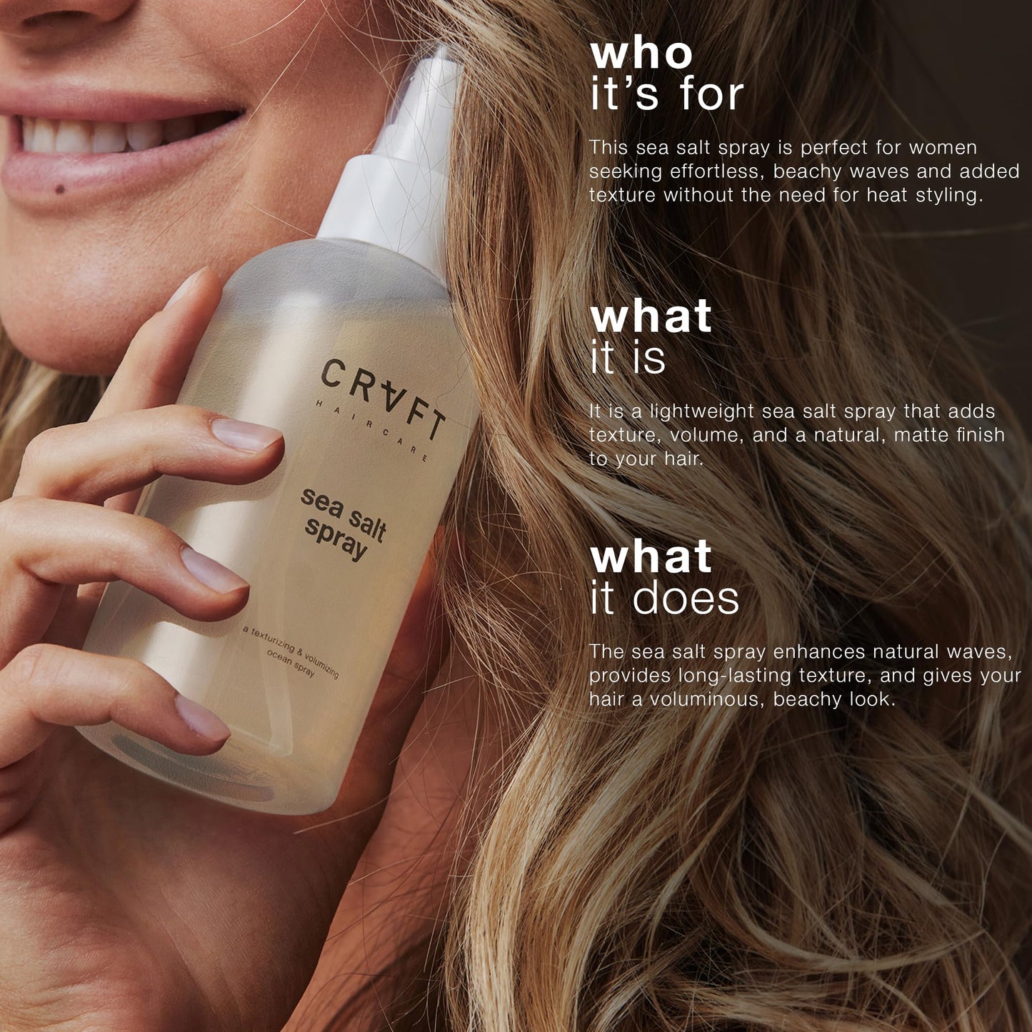 Side profile of Hair Craft Co. Crvft spray bottle