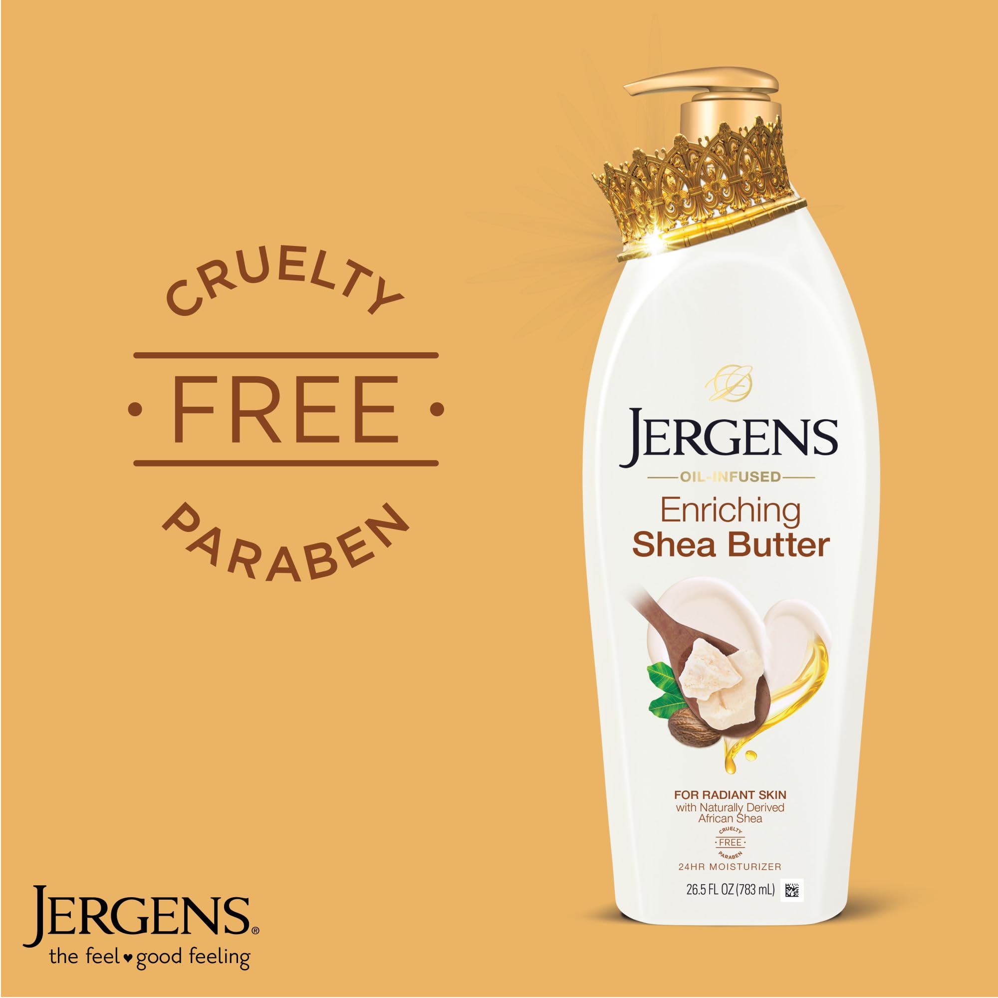 Jergens Shea Butter moisturizer 26.5 fluid ounce bottle size comparison