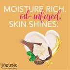 Jergens body moisturizer texture and rich cream swatch