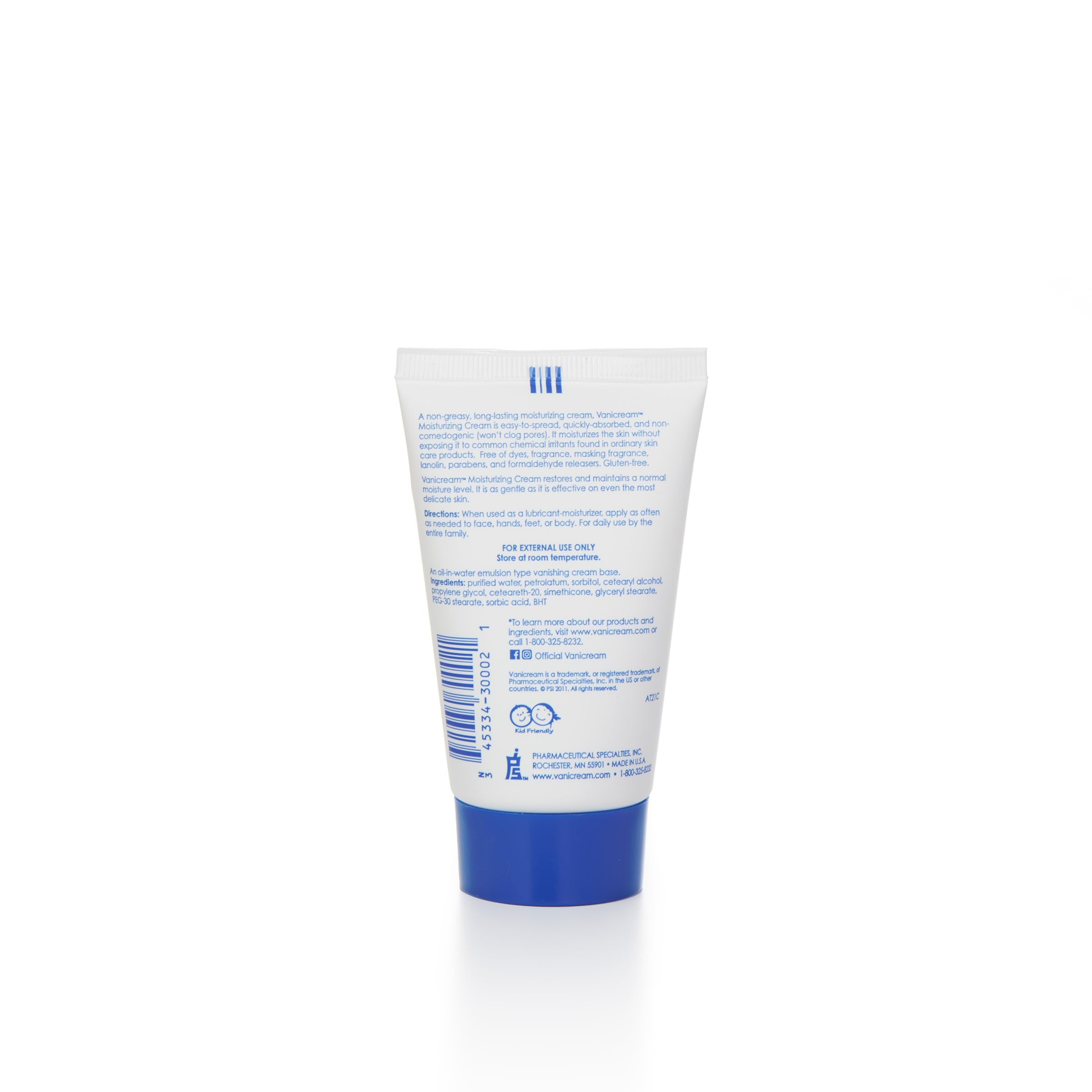 Vanicream sensitive skin moisturizer 2 ounce tube packaging