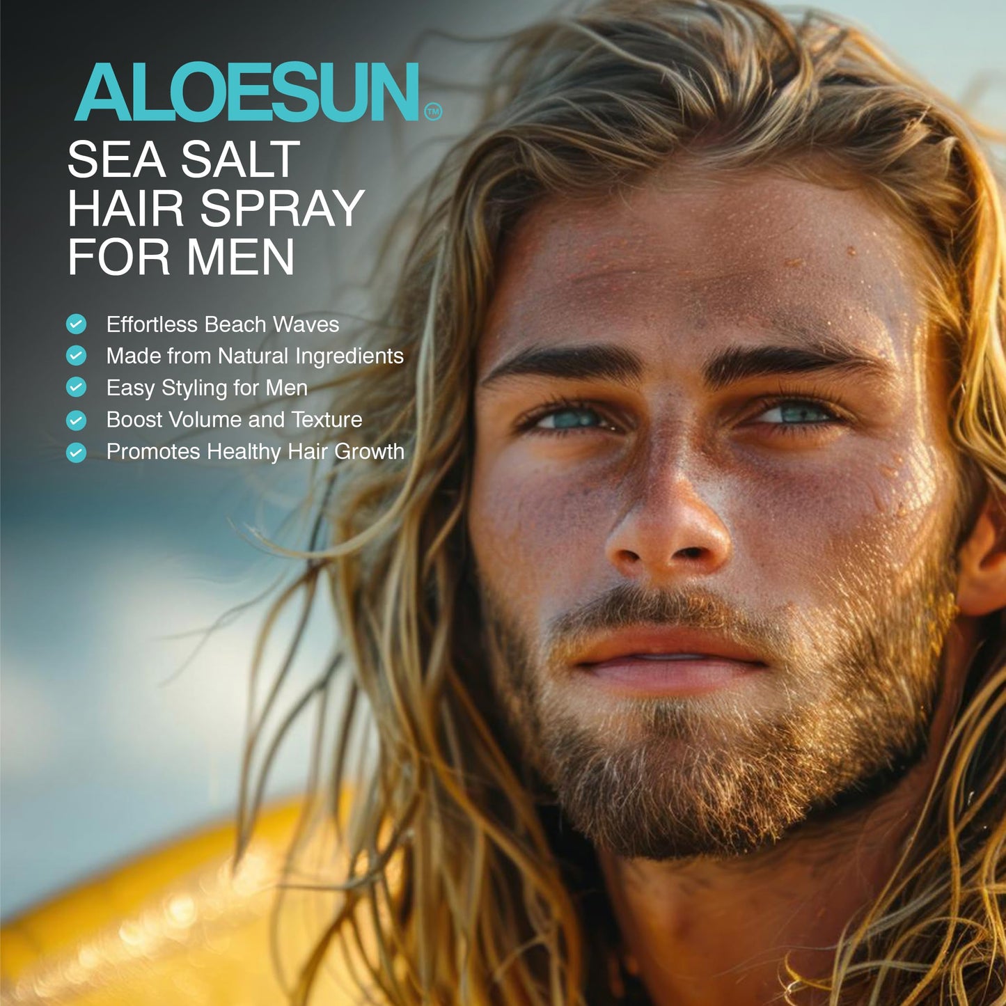 ALOESUN volume booster bottle showing side label instructions and benefits