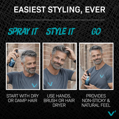 Fragrance-free matte finish texture spray for men showing pump mechanism