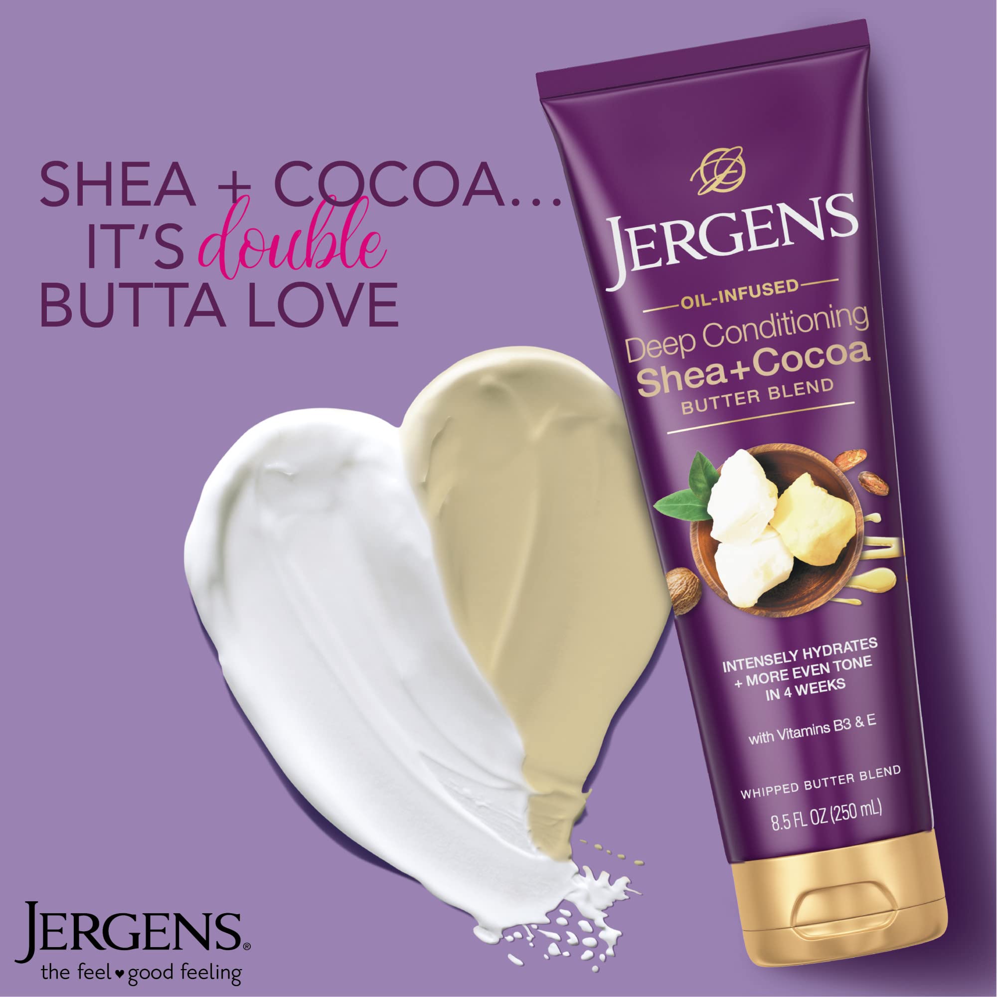 Jergens body moisturizer ingredients list on packaging