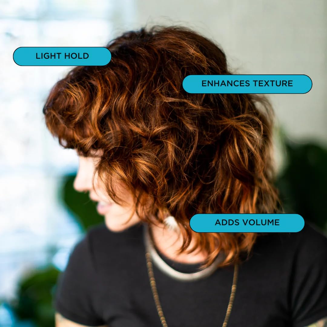 Lightweight hold sea salt spray for hair being displayed for natural matte styling